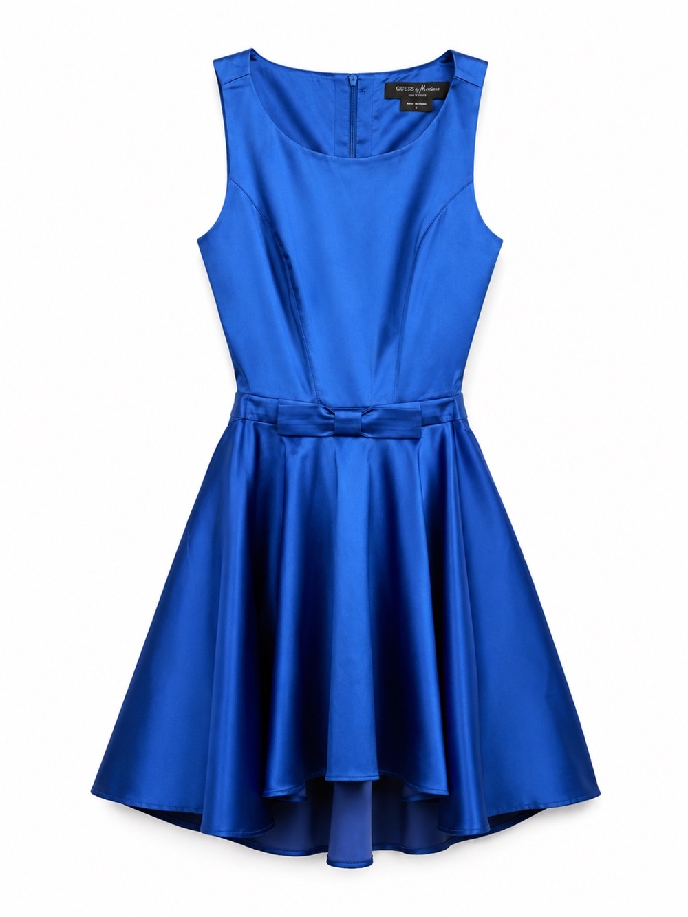 Guess by Marciano Cobalt Blue Satin Cutout Flare Cocktail Dress Size 4